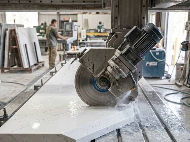 5-axis CNC machining for thick quartz island fabrication 5-axis CNC machining for thick quartz island fabrication