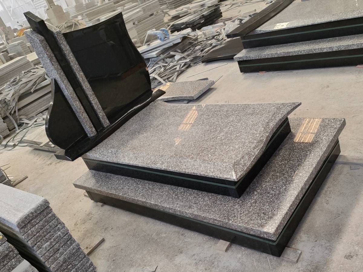 Poland Style G664 & Angola Black Granite Monument Supplier